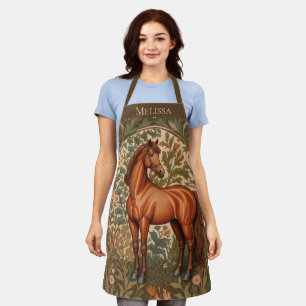 Brown Horse William Morris Inspired Personalised  Apron