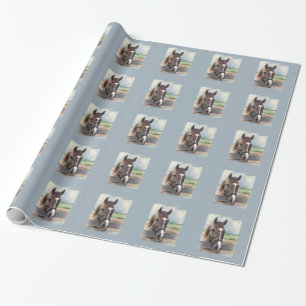 Brown Horse with Halter Wrapping Paper