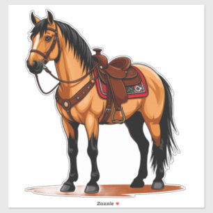 Brown Horse With Saddle