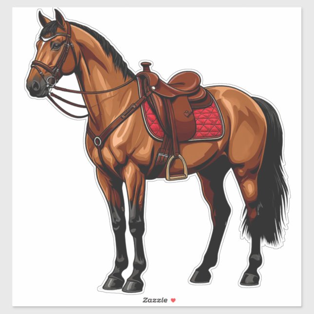 Brown Horse With Saddle (Sheet)