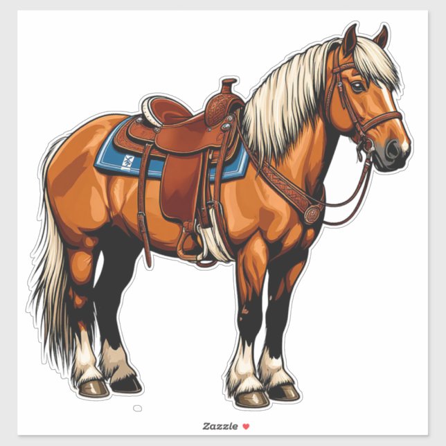Brown Horse With Saddle (Sheet)