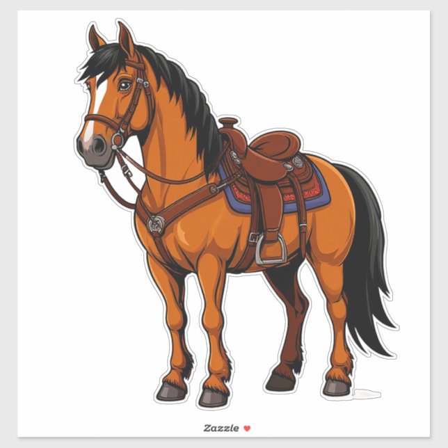 Brown Horse With Saddle (Sheet)