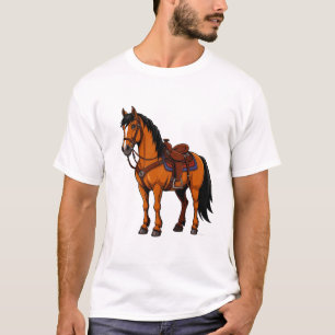 Brown Horse With Saddle T-Shirt