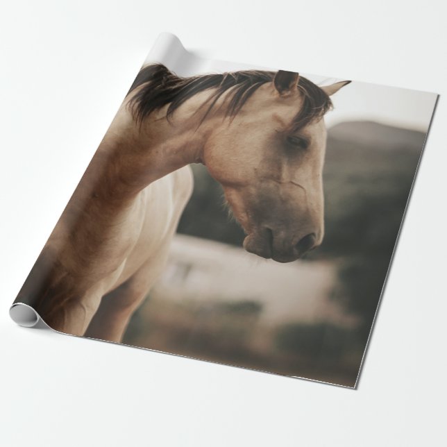 BROWN HORSE WRAPPING PAPER (Unrolled)