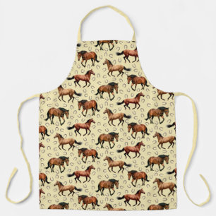 Brown Horses Galloping Apron