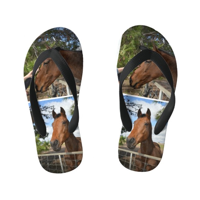 Brown Horses, Kid's Thongs (Footbed)