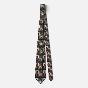 Brown Horses Photo Collage, Tie