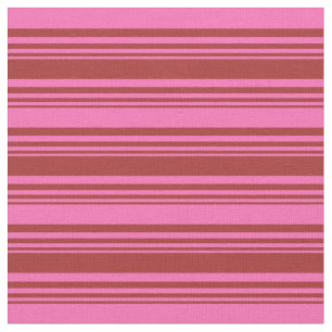 Brown & Hot Pink Lines Pattern Fabric