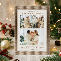 Brown Houndstooth Christmas Four Photo