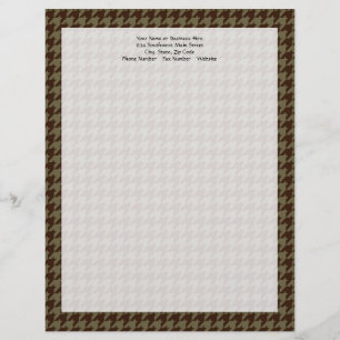 Brown Houndstooth Handsome Gentlemen's Pattern Custom Letterhead