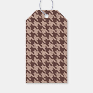 Brown Houndstooth Preppy Classic Pattern Gift Tags