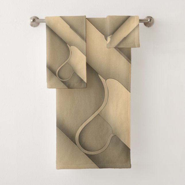 Brown Hues Modern Art  Bath Towel Set (Insitu)