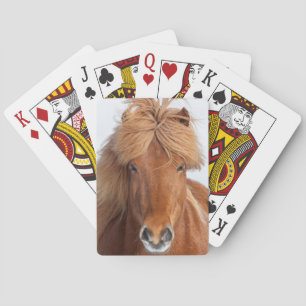 Brown Icelandic Horse Portrait Playing Cards