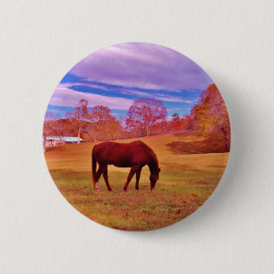 > Brown in a dreamy coloured field 6 Cm Round Badge