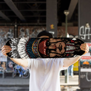 Brown Indian Chief Skateboard   Skateboard Deck