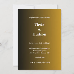 Brown invitation with simple Arabic calligraphy