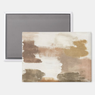 Brown Ivory Tan Cream Abstract Magnet