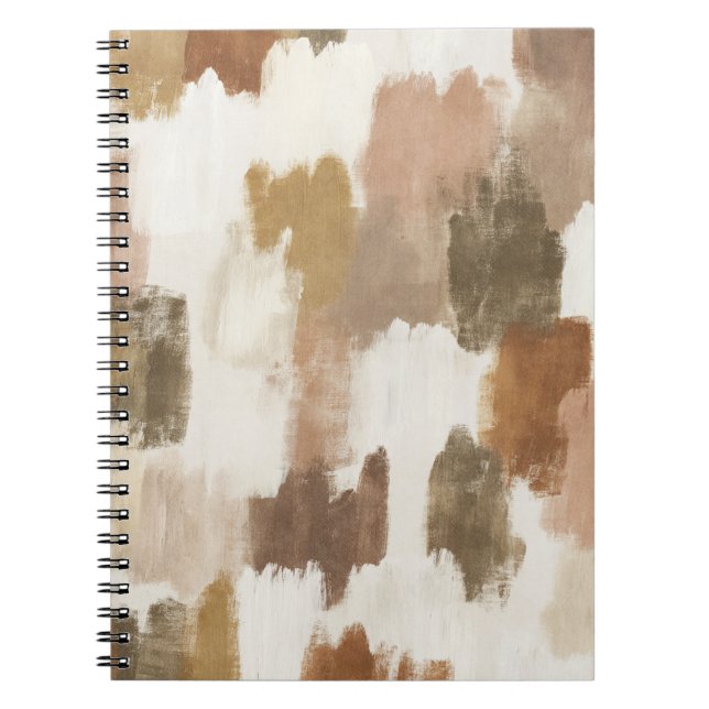 Brown Ivory Tan Cream Abstract Notebook (Front)