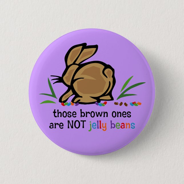 Brown Jelly Beans 6 Cm Round Badge (Front)