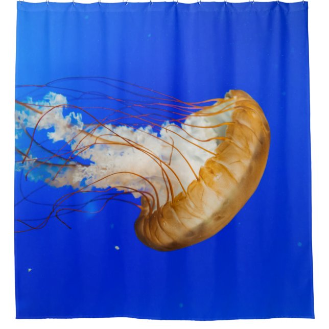 BROWN JELLYFISH SHOWER CURTAIN (Front)