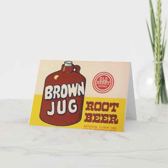 brown jug rootbeer label greeting card (Front)