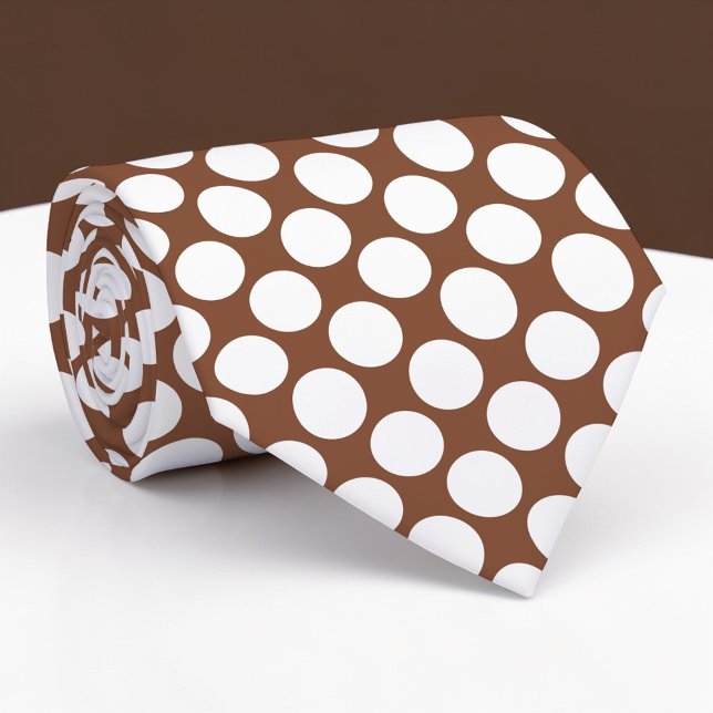 Brown Jumbo Polka Dots Custom Necktie (Creator Uploaded)