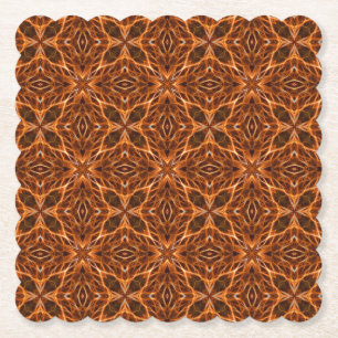Brown Kaleidoscope Mandala Pattern-23100 Paper Coaster