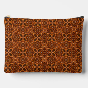 Brown Kaleidoscope Mandala Pattern Accessory Pouch