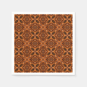 Brown Kaleidoscope Mandala Pattern Napkin
