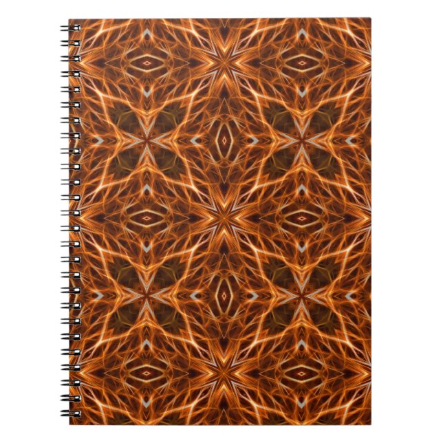 Brown Kaleidoscope Mandala Pattern  Notebook (Front)