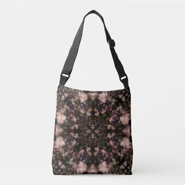 Brown kaleidoscope pattern crossbody bag (Front)