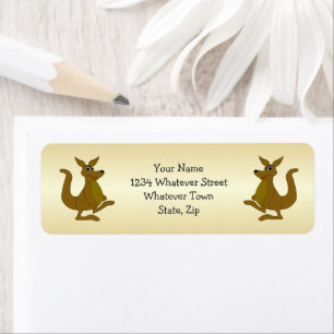Brown Kangaroo Design Return Address Label