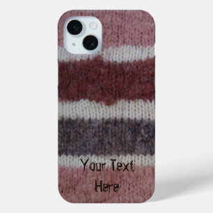 brown knitted stripes vintage style fun iPhone 15 mini case