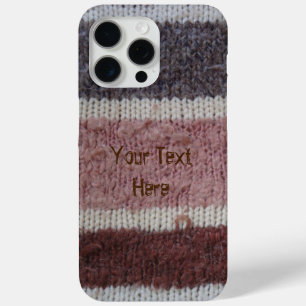 brown knitted stripes vintage style fun design iPhone 15 pro max case