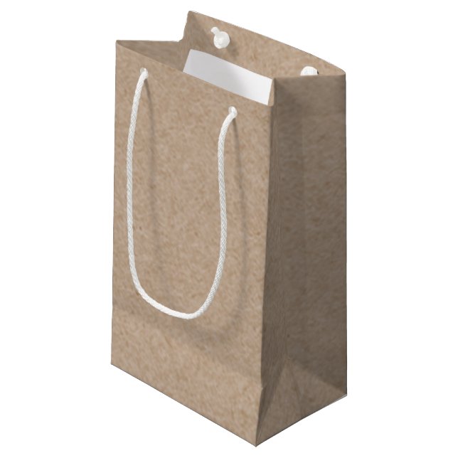 Brown Kraft Paper Background Printed Small Gift Bag (Front Angled)