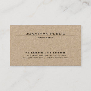 Brown Kraft Paper Minimalist Elegant Trendy Luxe Business Card