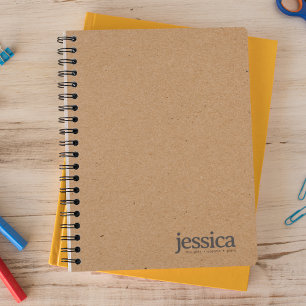 Brown Kraft Paper Rounded Modern Typography Notebook