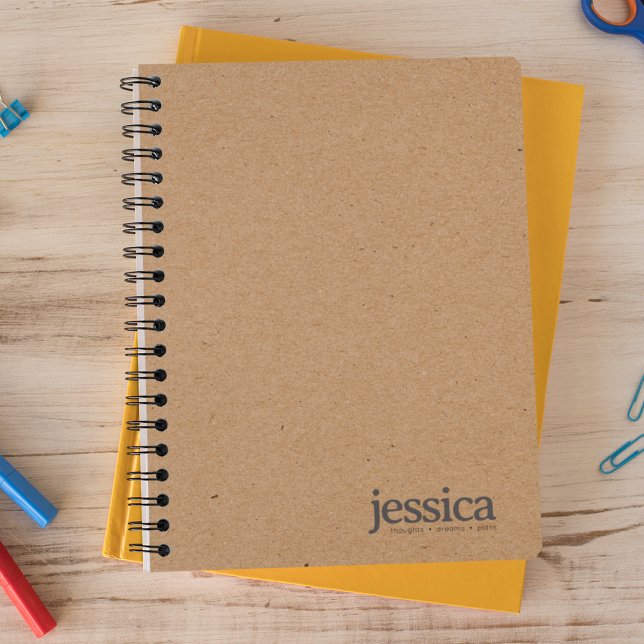 Brown Kraft Paper Rounded Modern Typography Notebook (Creator Uploaded)