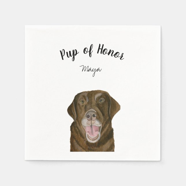 Brown Lab Cocktail Napkins (Front)