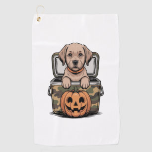 Brown Lab Dog Halloween Spooky Golf Towel