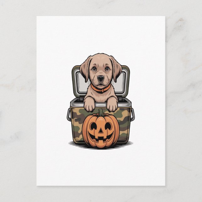 Brown Lab Dog Halloween Spooky Postcard (Front)