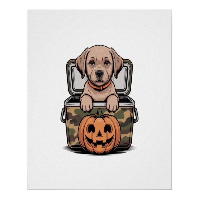 Brown Lab Dog Halloween Spooky Poster (Front)