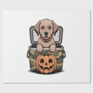 Brown Lab Dog Halloween Spooky Wrapping Paper