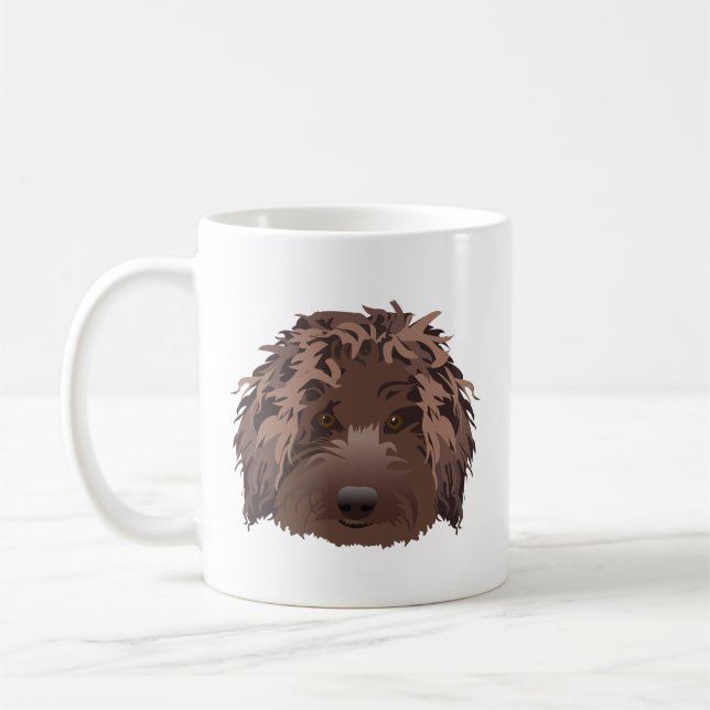 Brown Labradoodle Coffee Mug (Left)