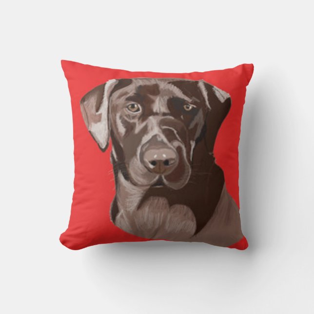 Brown Labrador Retriever Cushion (Front)