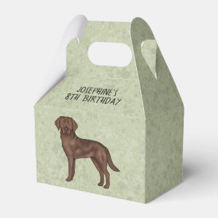 Brown Labrador Retriever Dog Custom Kids Birthday Favour Box