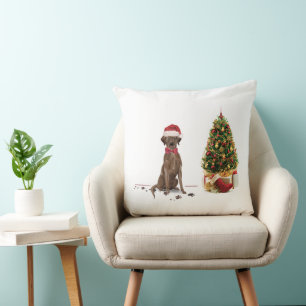 Brown Labrador Retriever Funny Christmas Dog Tree Cushion