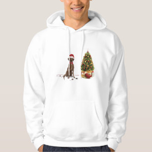 Brown Labrador Retriever Funny Christmas Dog Tree Hoodie
