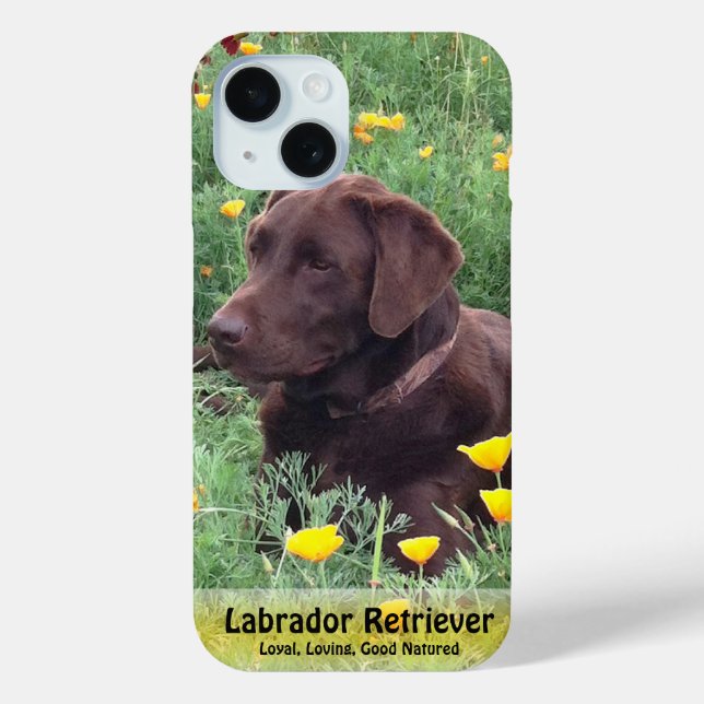 Brown Labrador Retriever in Poppy Patch Case-Mate iPhone Case (Back)