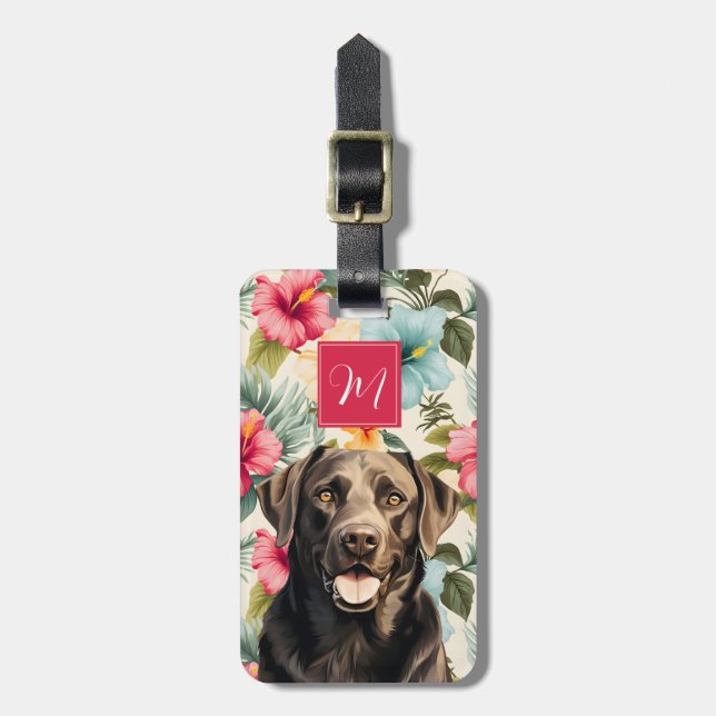 Brown Labrador Retriever Luggage Tag (Front Vertical)